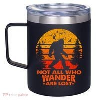 Bigfoot Undefeated Hide And Seek Champion Distressed Sunset 12oz Stainless Steel Coffee Mug thumb 2