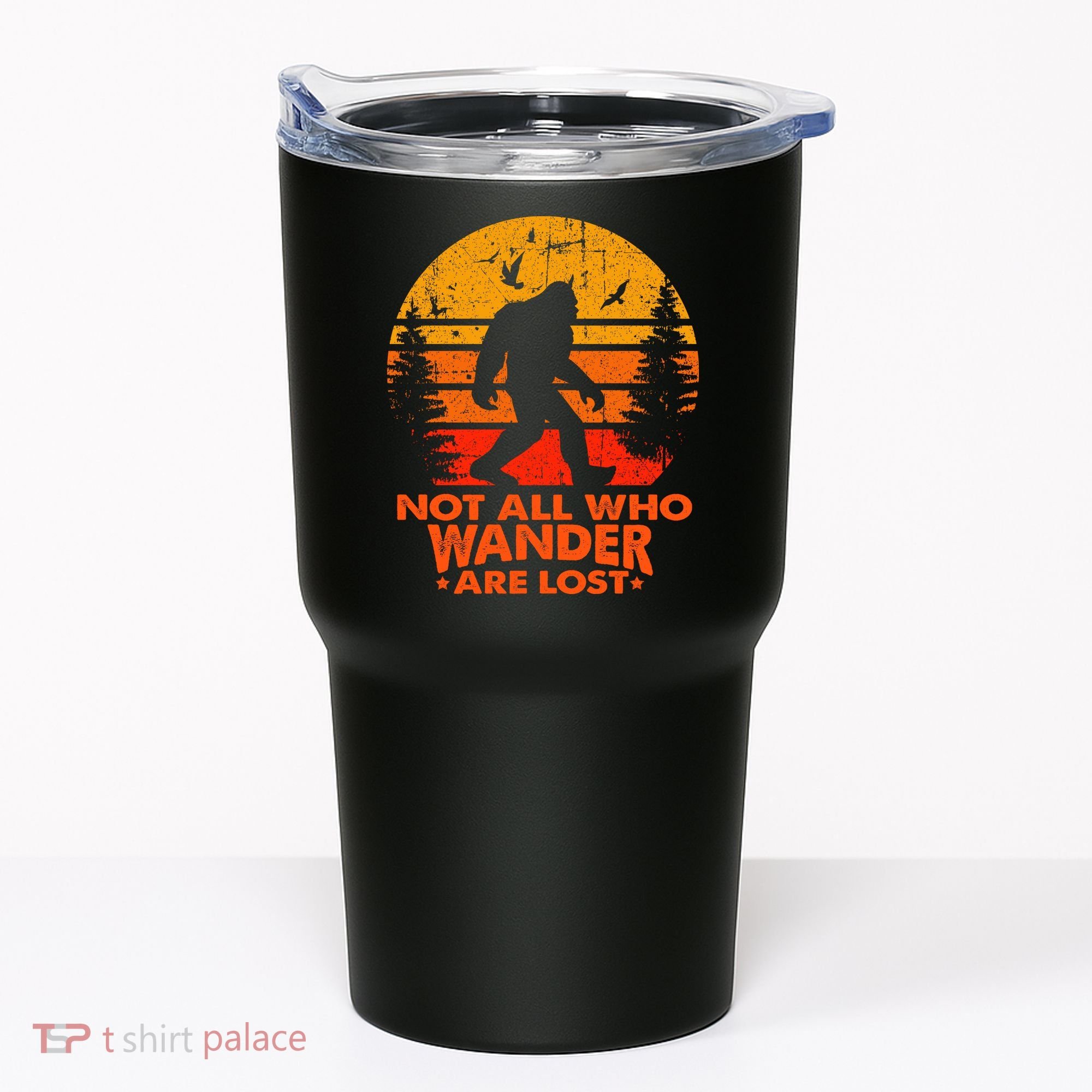 Bigfoot Undefeated Hide And Seek Champion Distressed Sunset Tumbler