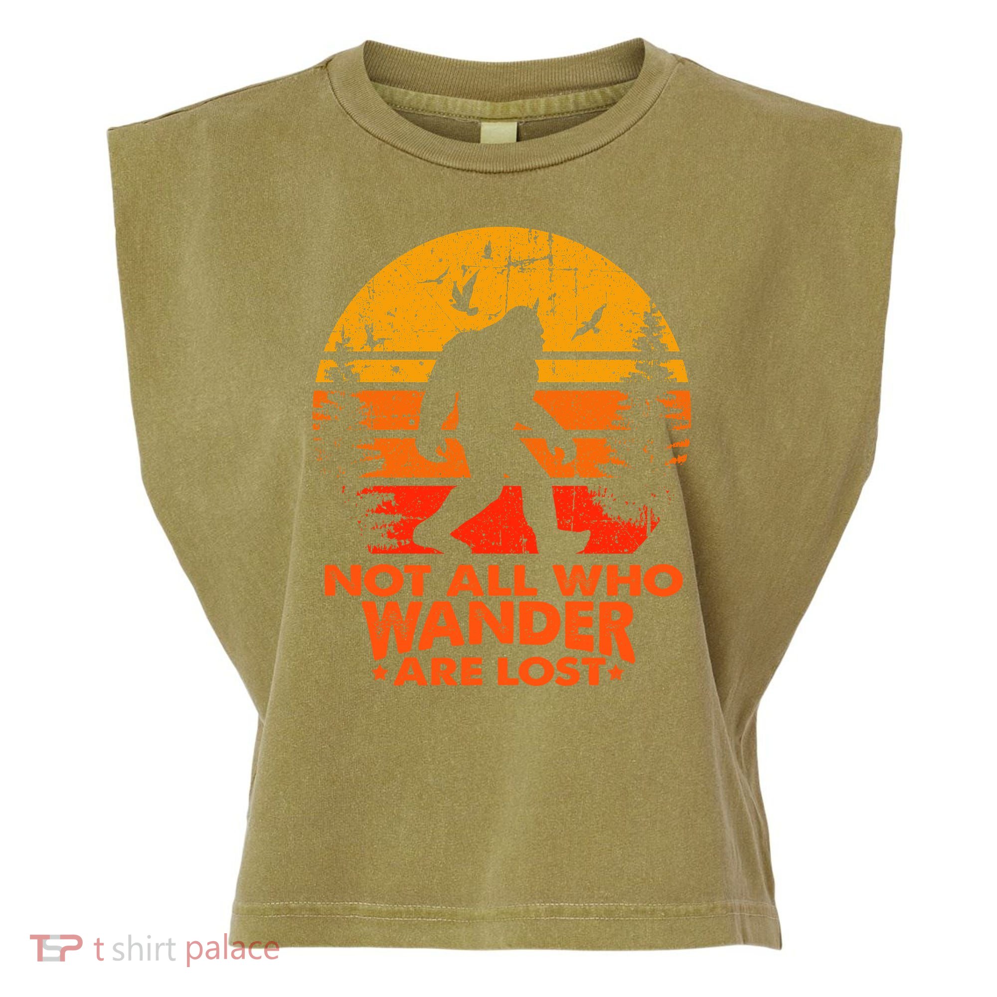 Bigfoot Undefeated Hide And Seek Champion Distressed Sunset Garment-Dyed Women's Muscle Tee