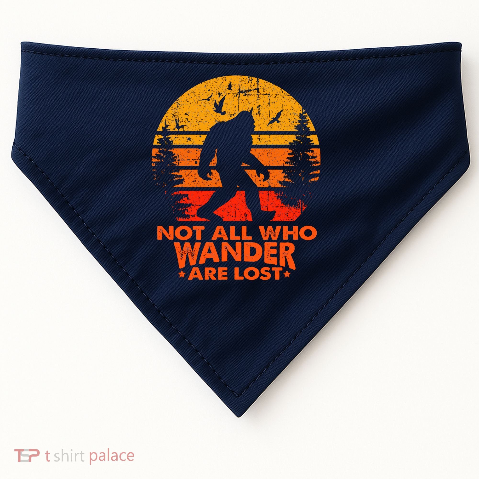 Bigfoot Undefeated Hide And Seek Champion Distressed Sunset USA-Made Doggie Bandana