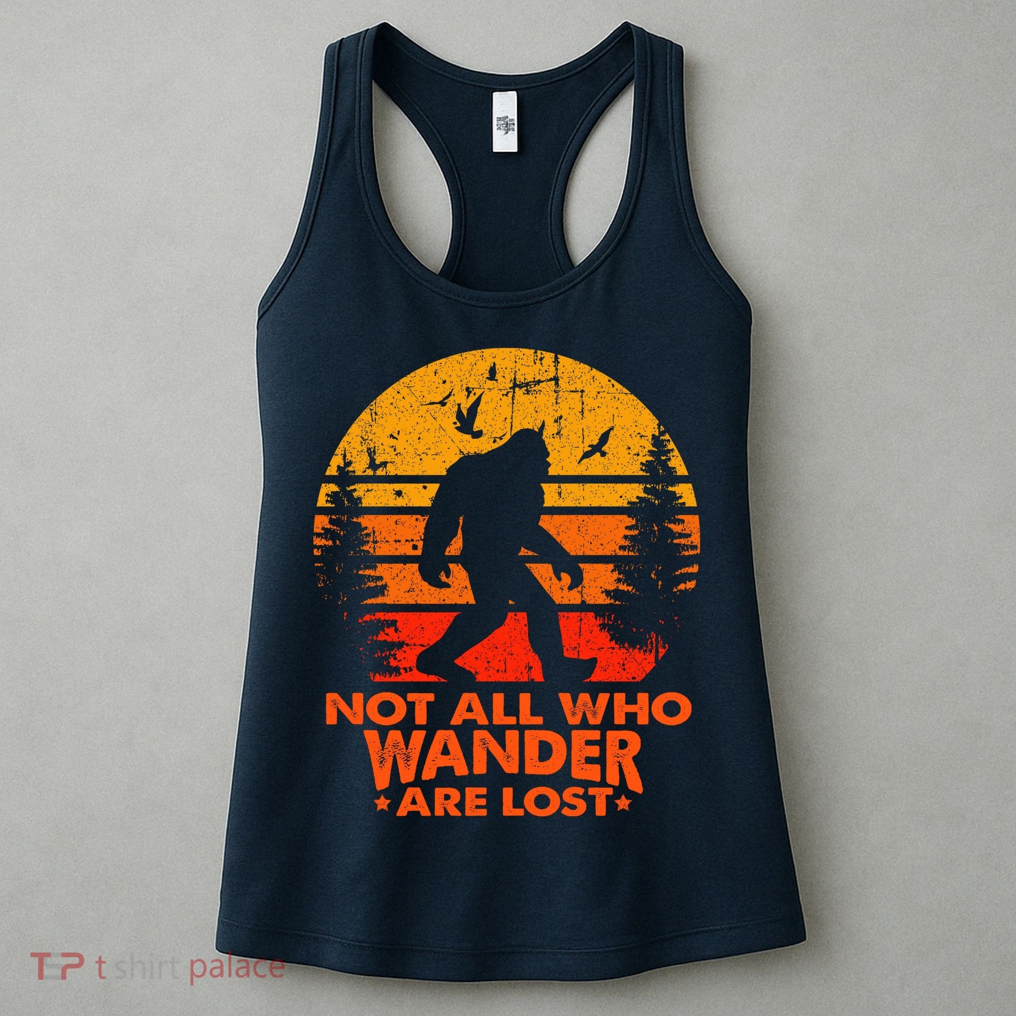 Bigfoot Undefeated Hide And Seek Champion Distressed Sunset Women's Tank Top