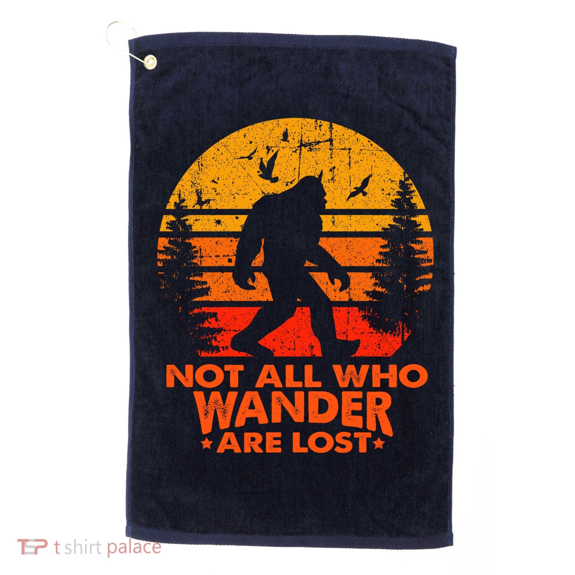 Bigfoot Undefeated Hide And Seek Champion Distressed Sunset Golf Towel