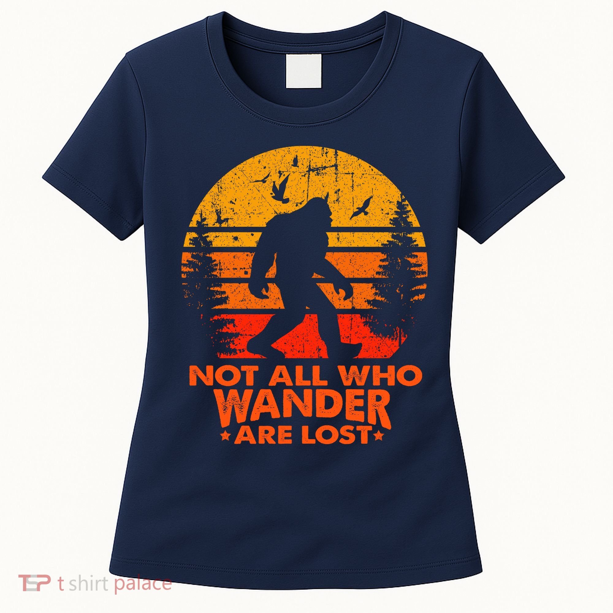 Bigfoot Undefeated Hide And Seek Champion Distressed Sunset Women's T-Shirt