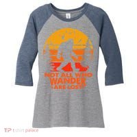 Bigfoot Undefeated Hide And Seek Champion Distressed Sunset Women's Tri-Blend 3/4-Sleeve Raglan Shirt thumb 0