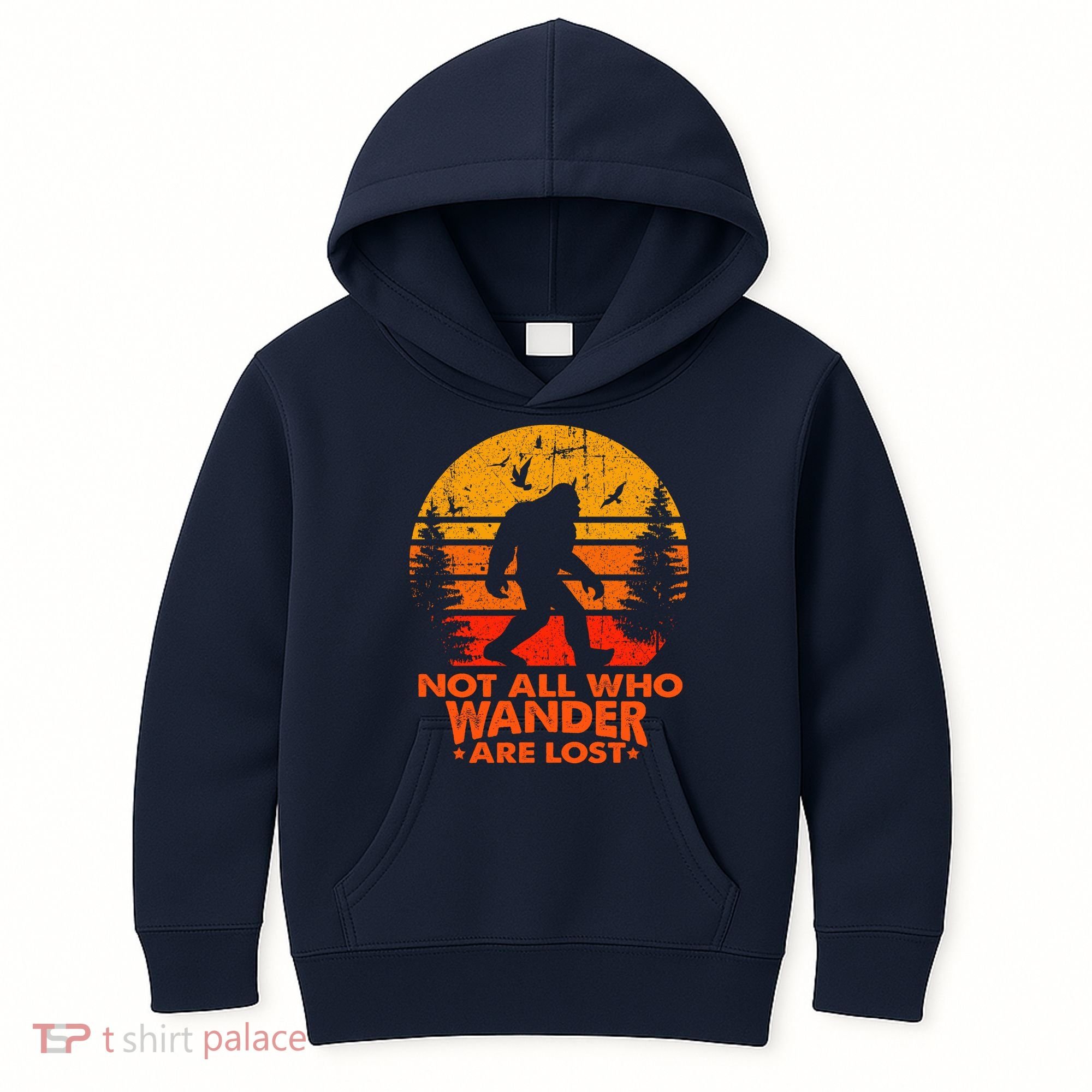 Bigfoot Undefeated Hide And Seek Champion Distressed Sunset Kids Hoodie