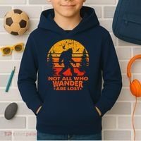 Bigfoot Undefeated Hide And Seek Champion Distressed Sunset Kids Hoodie thumb 2