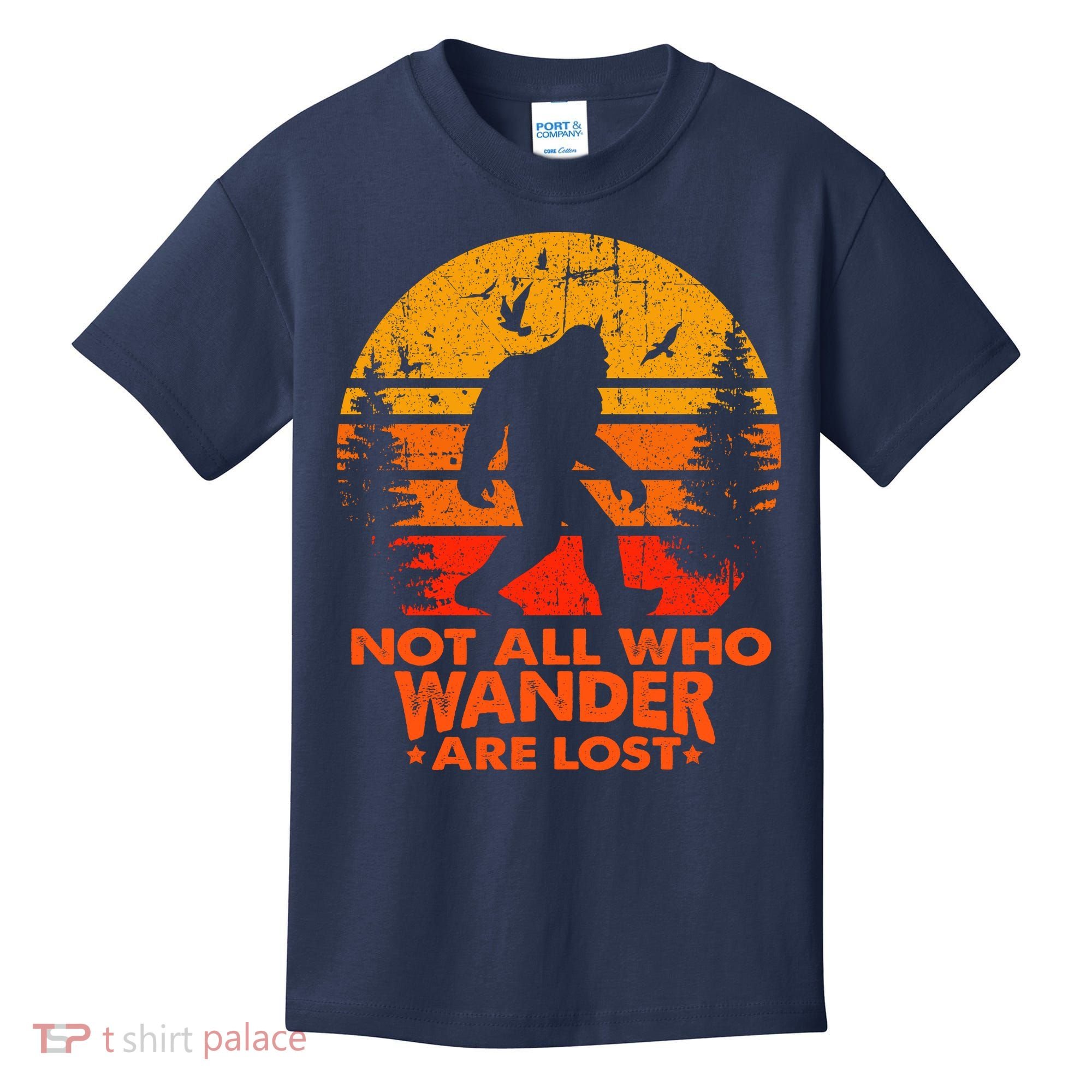 Bigfoot Undefeated Hide And Seek Champion Distressed Sunset Kids T-Shirt