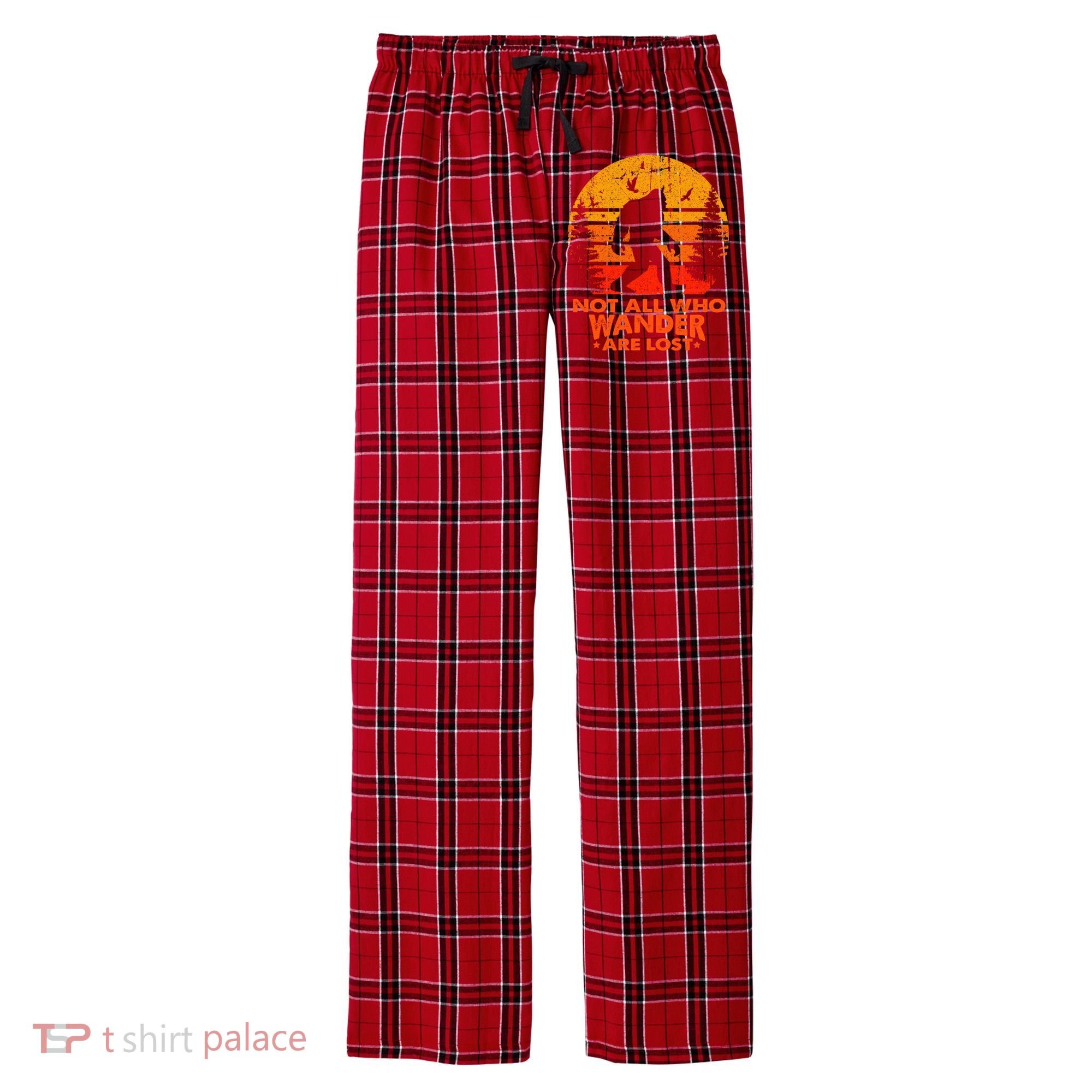 Bigfoot Undefeated Hide And Seek Champion Distressed Sunset Men's Flannel Plaid Pajama Pants
