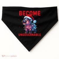 Become Ungovernable Hippo Christmas Lights Fun Funny USA-Made Doggie Bandana thumb 0