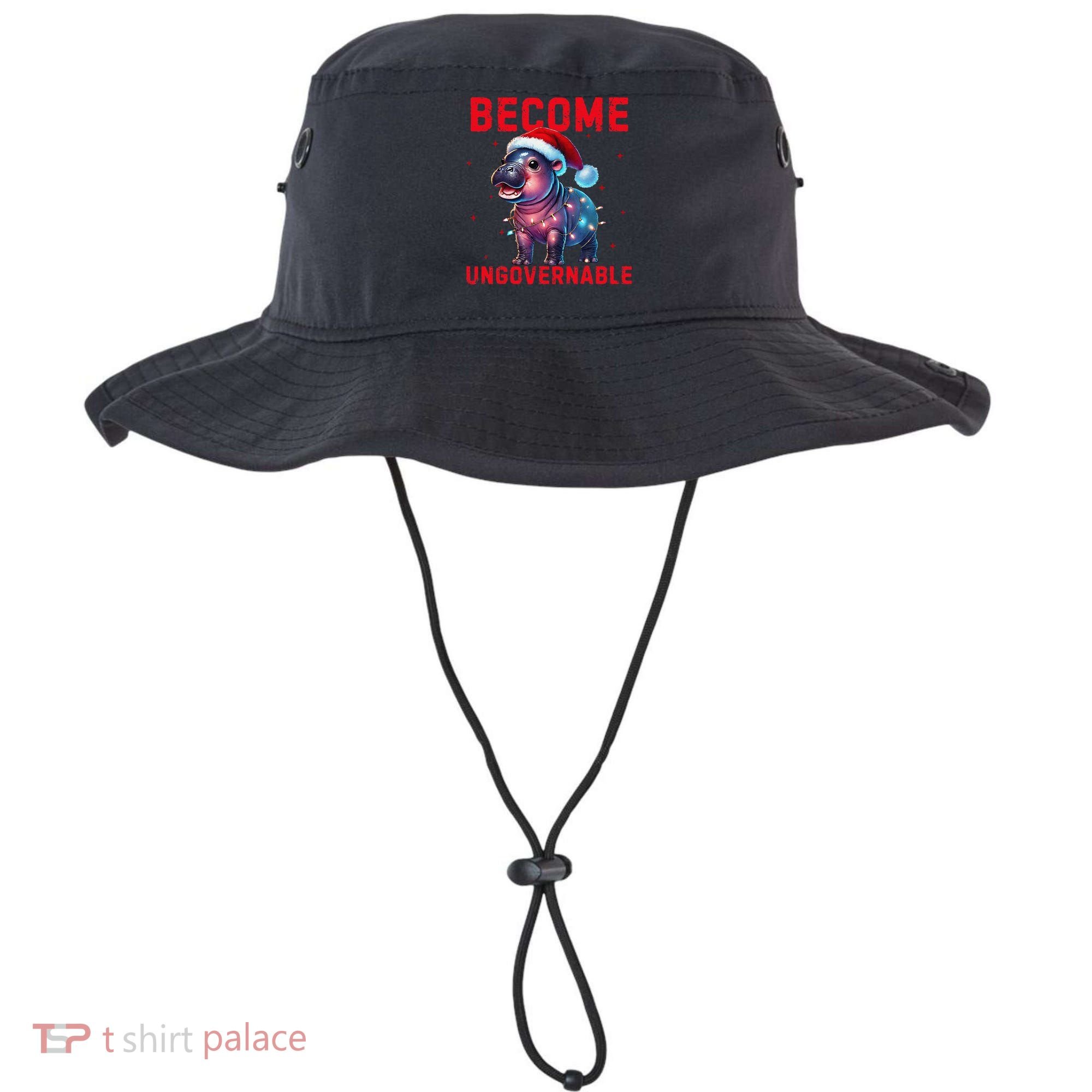 Become Ungovernable Hippo Christmas Lights Fun Funny Bucket Hat