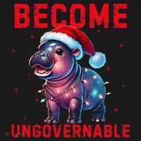 Become Ungovernable Hippo Christmas Lights Fun Funny Bucket Hat thumb 4