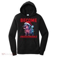 Become Ungovernable Hippo Christmas Lights Fun Funny Women's Hoodie thumb 0