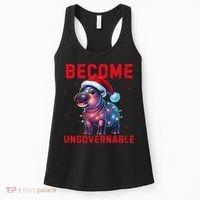 Become Ungovernable Hippo Christmas Lights Fun Funny Women's Tank Top thumb 0