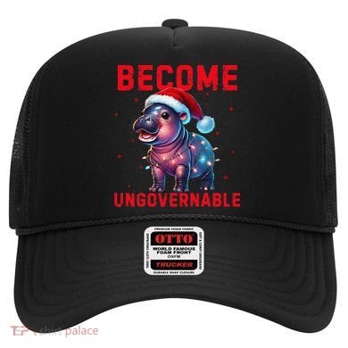 Become Ungovernable Hippo Christmas Lights Fun Funny Hat