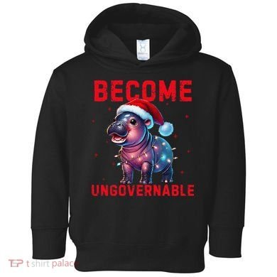 Become Ungovernable Hippo Christmas Lights Fun Funny Toddler Hoodie