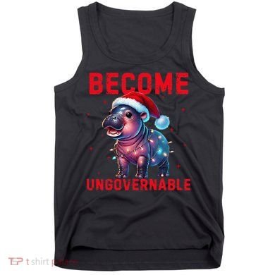 Become Ungovernable Hippo Christmas Lights Fun Funny Tank Top