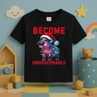 Become Ungovernable Hippo Christmas Lights Fun Funny Toddler T-Shirt thumb 3