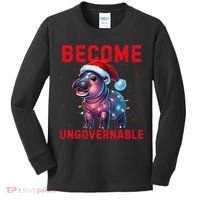 Become Ungovernable Hippo Christmas Lights Fun Funny Kids Long Sleeve Shirt thumb 0