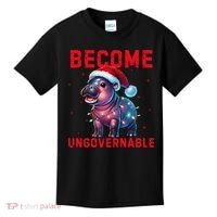 Become Ungovernable Hippo Christmas Lights Fun Funny Kids T-Shirt thumb 0