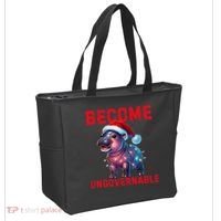 Become Ungovernable Hippo Christmas Lights Fun Funny Tote Bag thumb 2