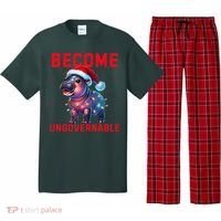 Become Ungovernable Hippo Christmas Lights Fun Funny Pajama Set thumb 0