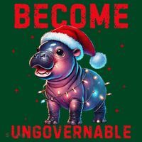 Become Ungovernable Hippo Christmas Lights Fun Funny Mousepad thumb 1