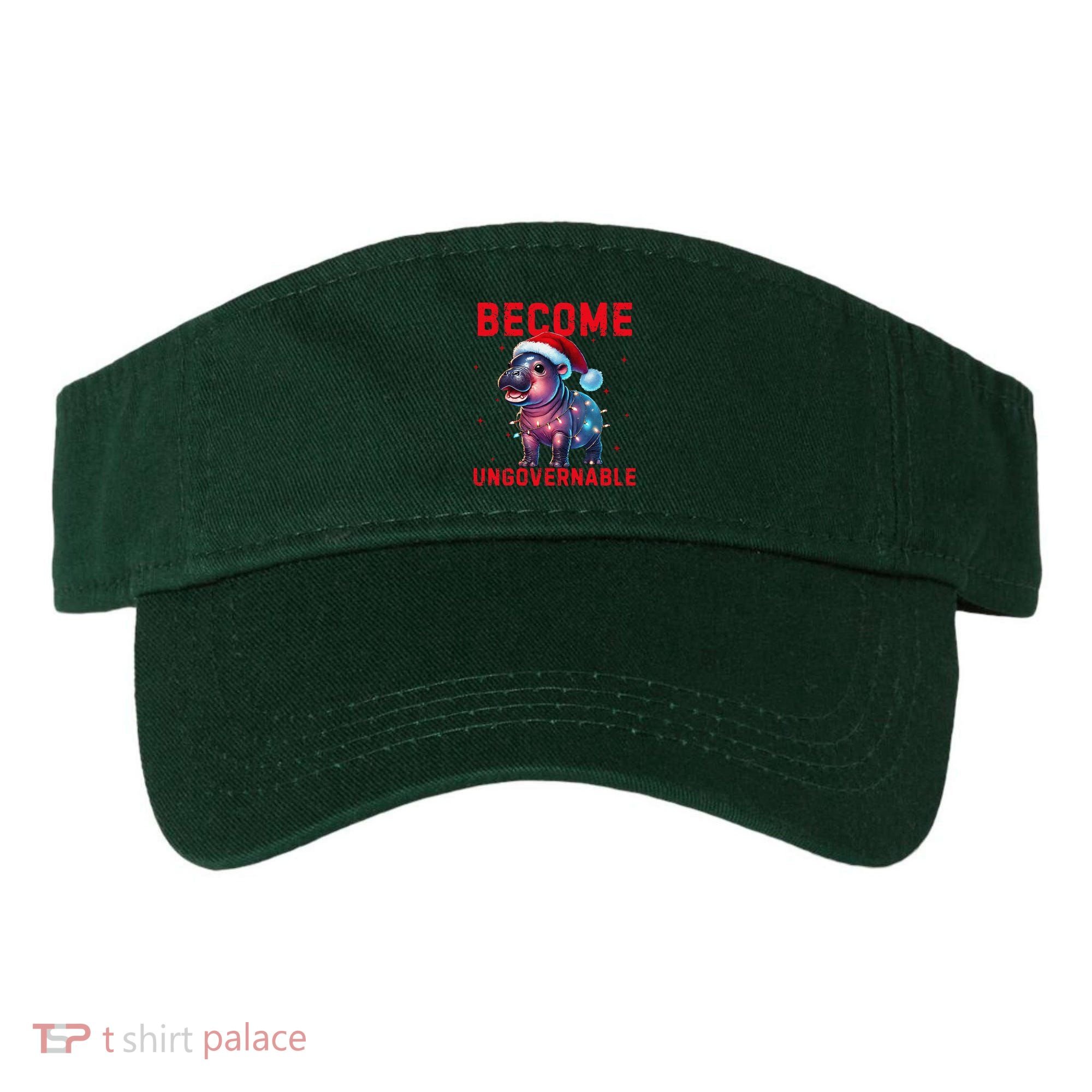 Become Ungovernable Hippo Christmas Lights Fun Funny Visor