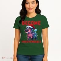 Become Ungovernable Hippo Christmas Lights Fun Funny Women's T-Shirt thumb 4