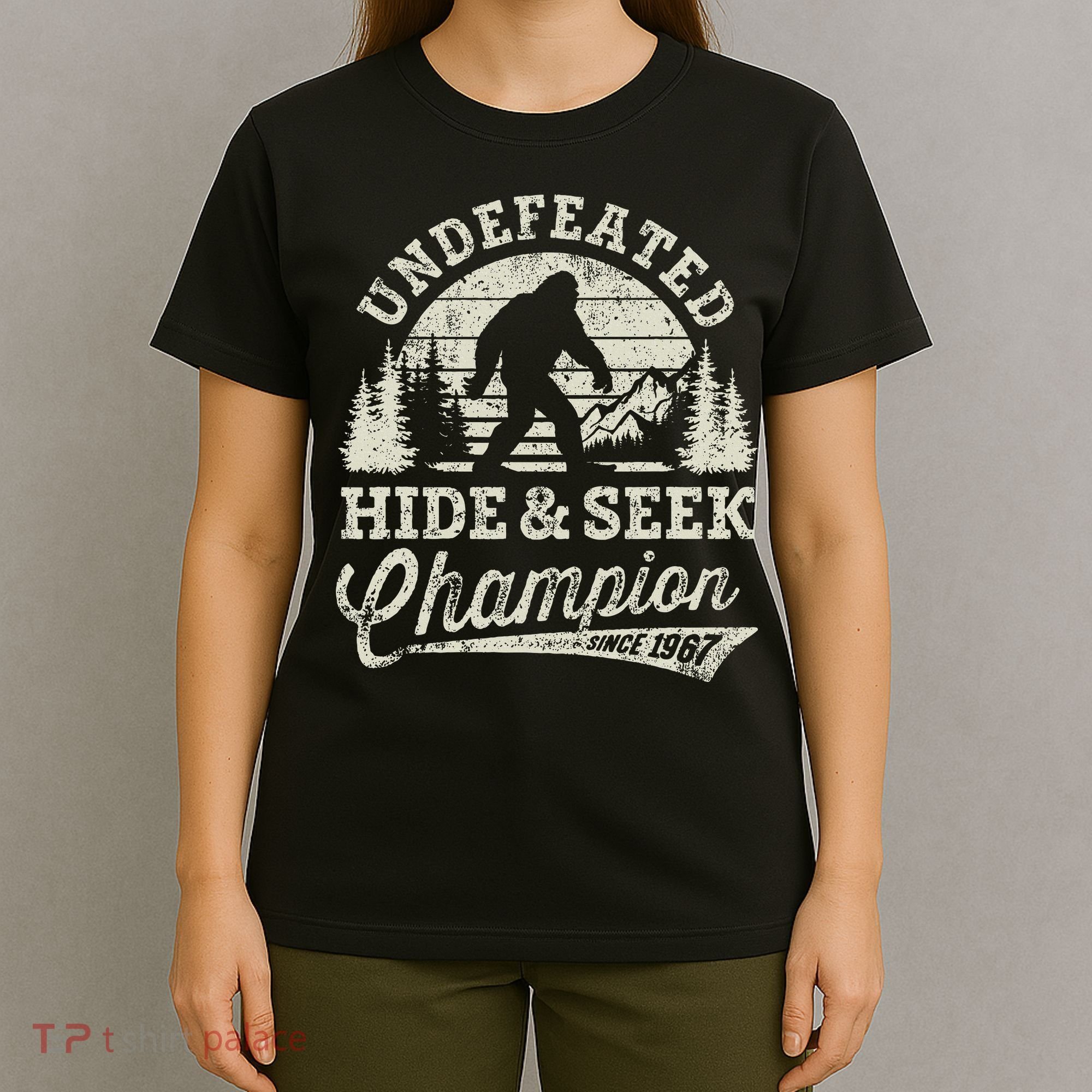 Bigfoot Undefeated Hide And Seek Champion Vintage T-Shirt