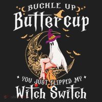 Buckle Up Halloween Buttercup You Just Flipped Witch Switch Beanie thumb 2