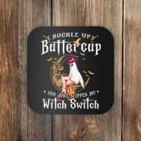 Buckle Up Halloween Buttercup You Just Flipped Witch Switch Coaster thumb 0