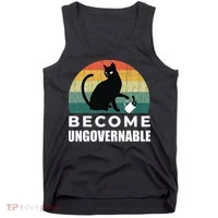 Become Ungovernable I Do What I Want Funny Cat Tank Top thumb 0