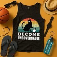 Become Ungovernable I Do What I Want Funny Cat Tank Top thumb 4