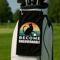 Become Ungovernable I Do What I Want Funny Cat Golf Towel thumb 2