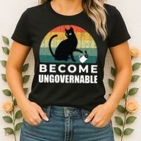 Become Ungovernable I Do What I Want Funny Cat Women's T-Shirt thumb 2