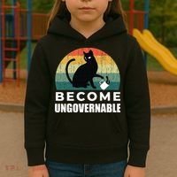 Become Ungovernable I Do What I Want Funny Cat Kids Hoodie thumb 3