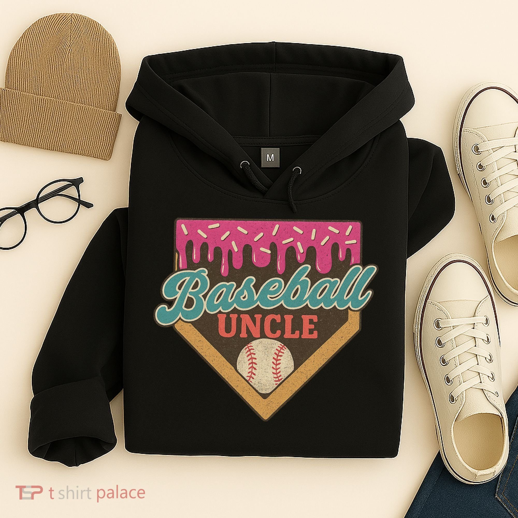 Baseball Uncle Ice Cream Drip Hoodie