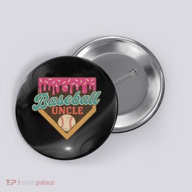 Baseball Uncle Ice Cream Drip Button