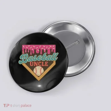 Baseball Uncle Ice Cream Drip Button