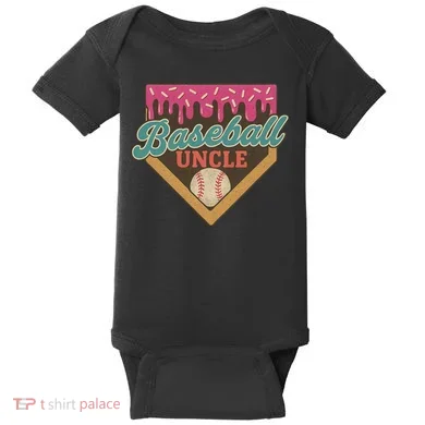 Baseball Uncle Ice Cream Drip Baby Bodysuit