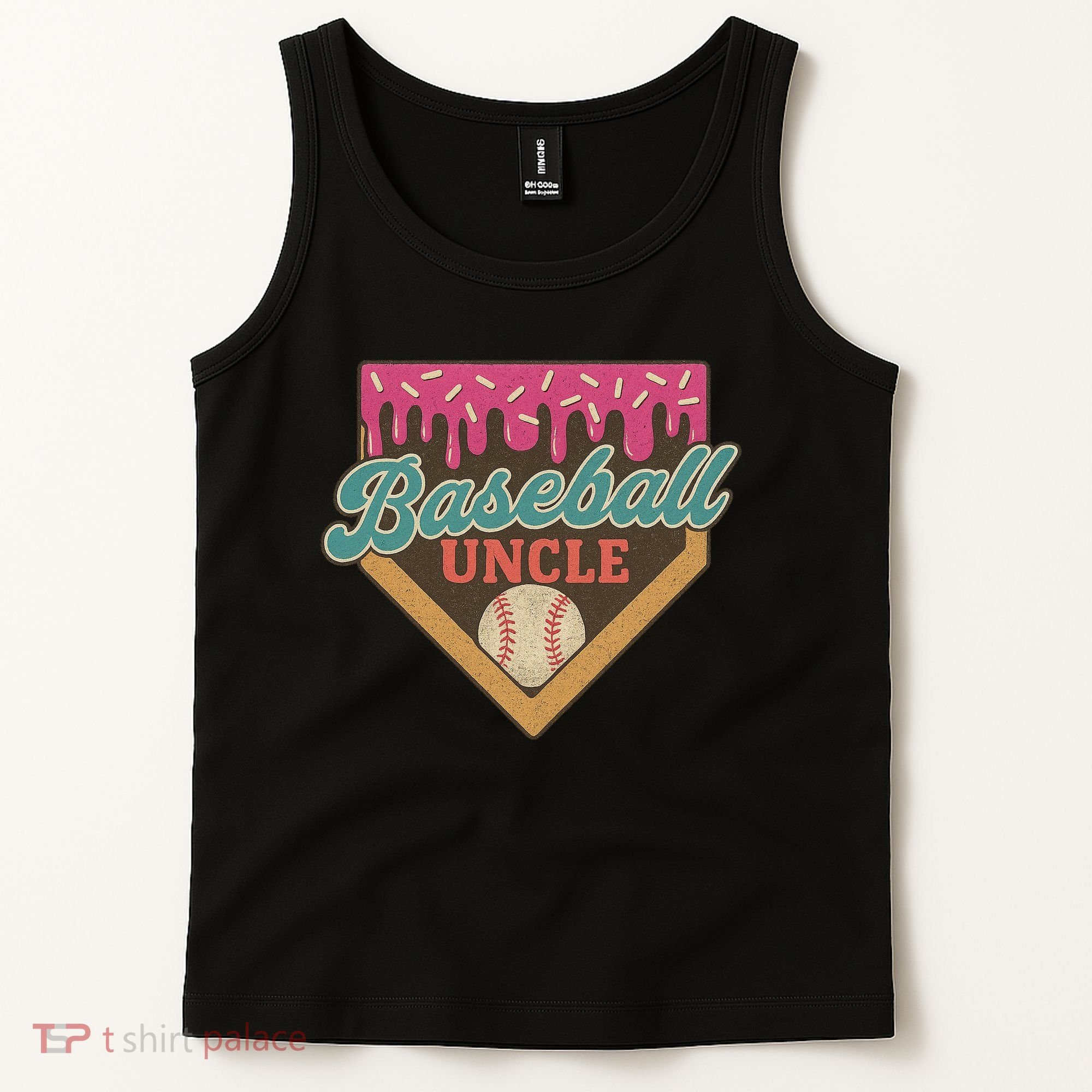 Baseball Uncle Ice Cream Drip Tank Top