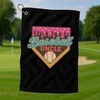 Baseball Uncle Ice Cream Drip Golf Towel thumb 1