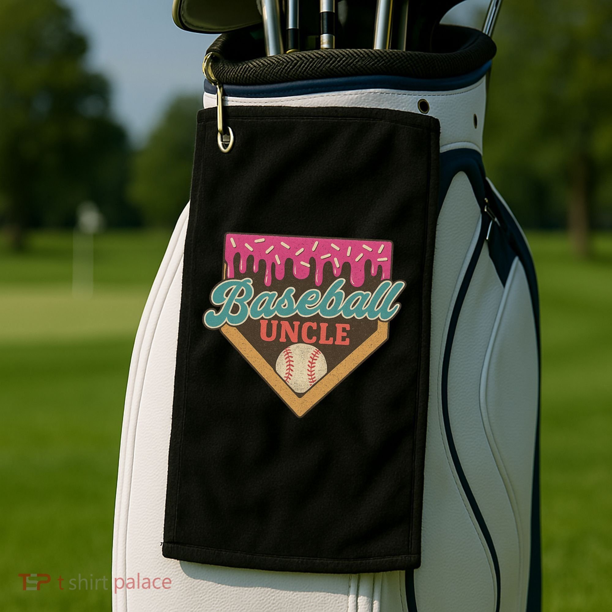 Baseball Uncle Ice Cream Drip Golf Towel