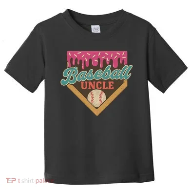 Baseball Uncle Ice Cream Drip Toddler T-Shirt