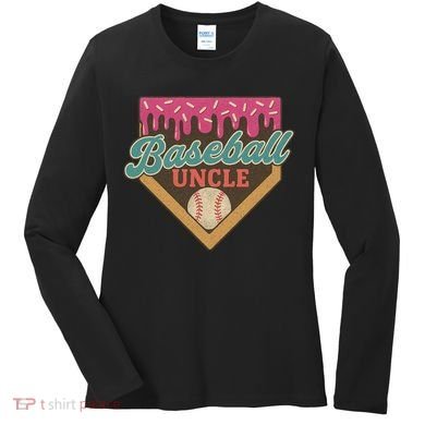 Baseball Uncle Ice Cream Drip Women's Long Sleeve Shirt