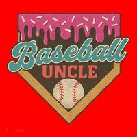Baseball Uncle Ice Cream Drip Santa Hat thumb 1