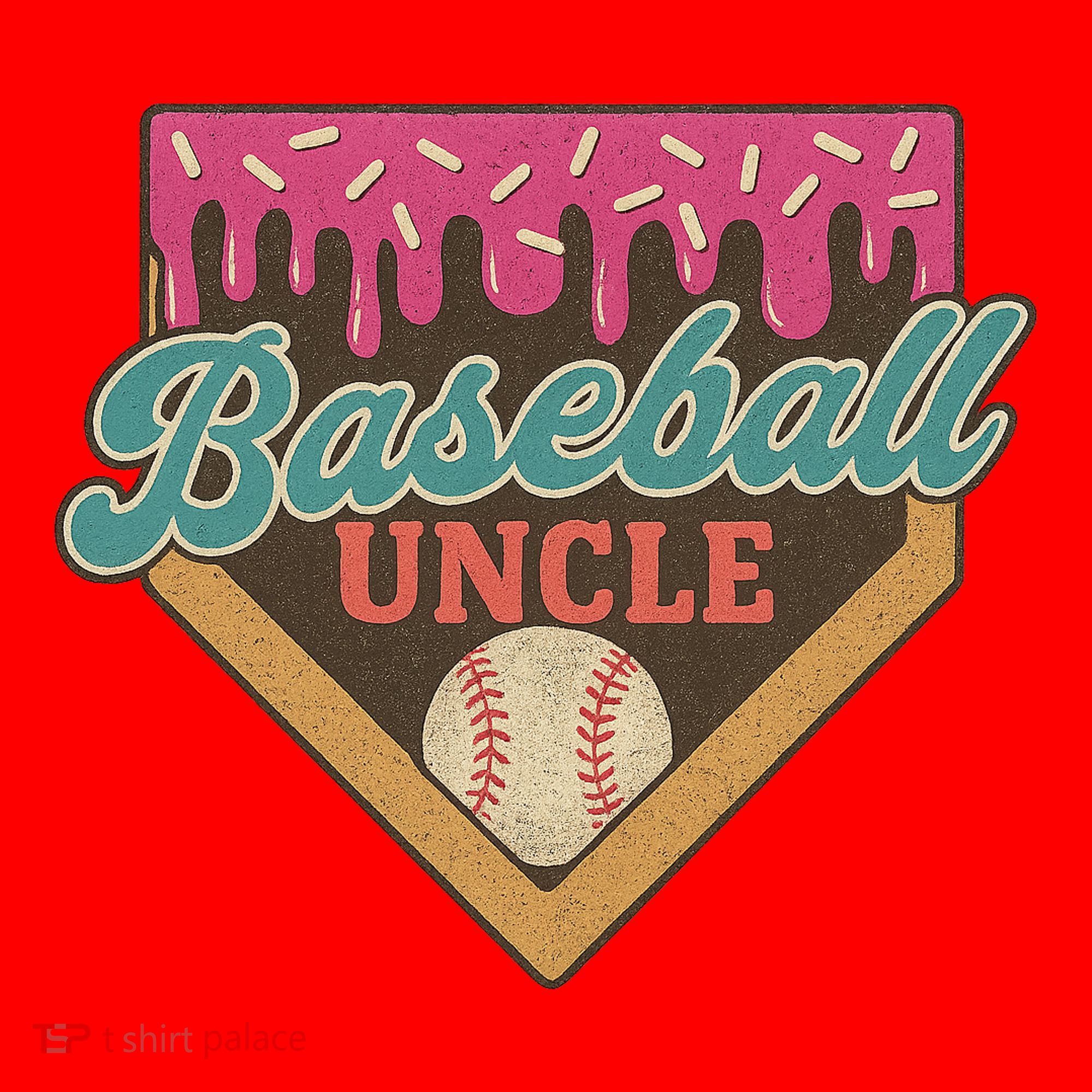 Baseball Uncle Ice Cream Drip Santa Hat