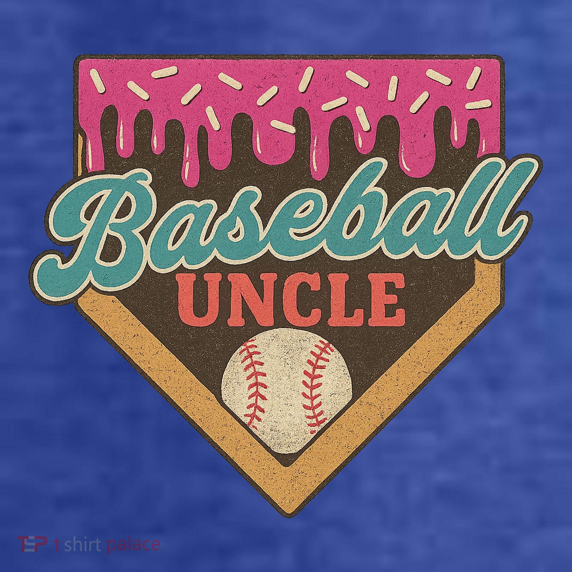 Baseball Uncle Ice Cream Drip T-Shirt