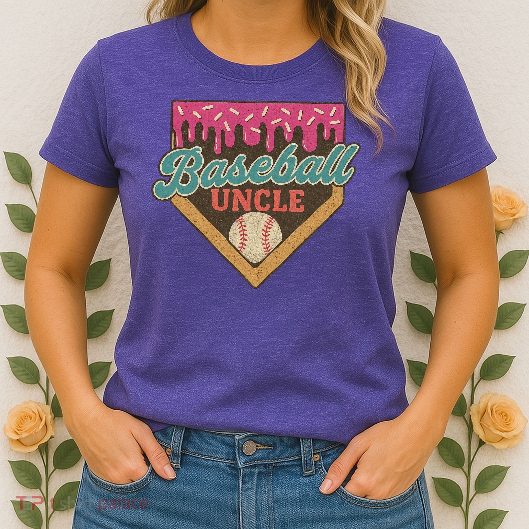 Baseball Uncle Ice Cream Drip Women's T-Shirt