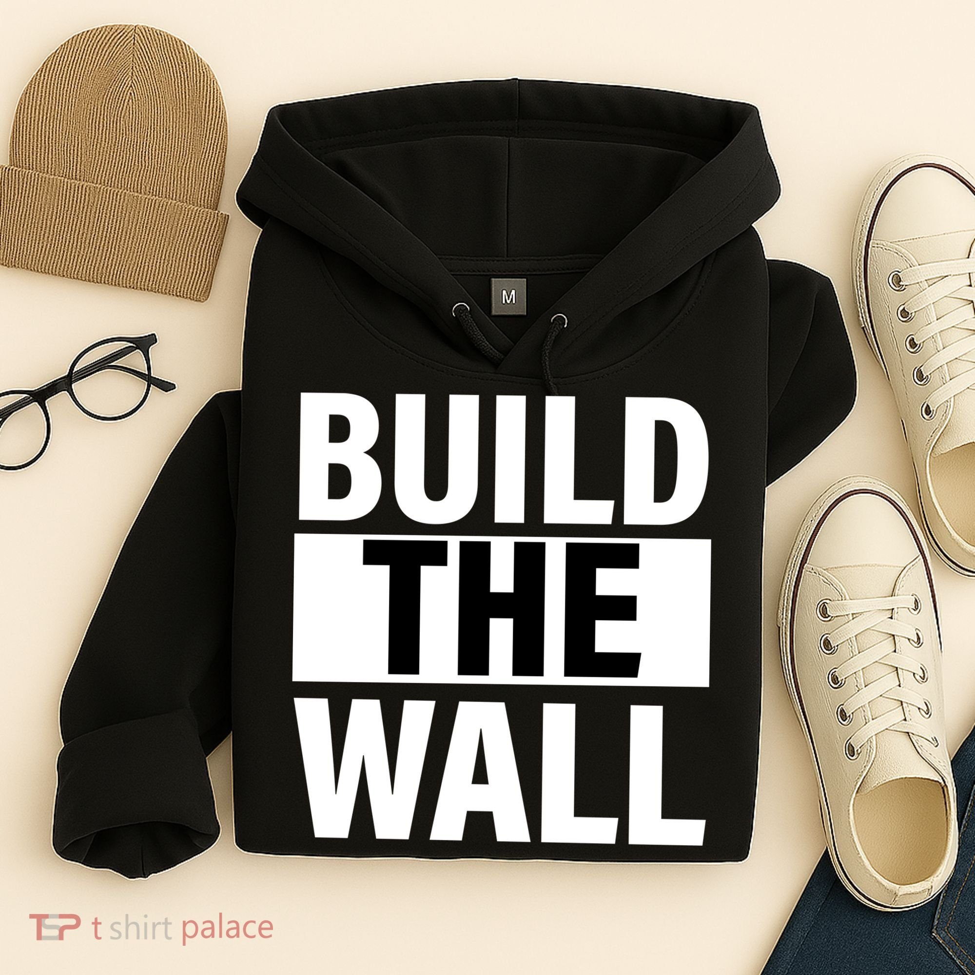 Build The Wall Box Logo Hoodie